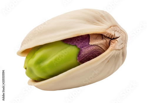 Single pistachio nut isolated on transparent background