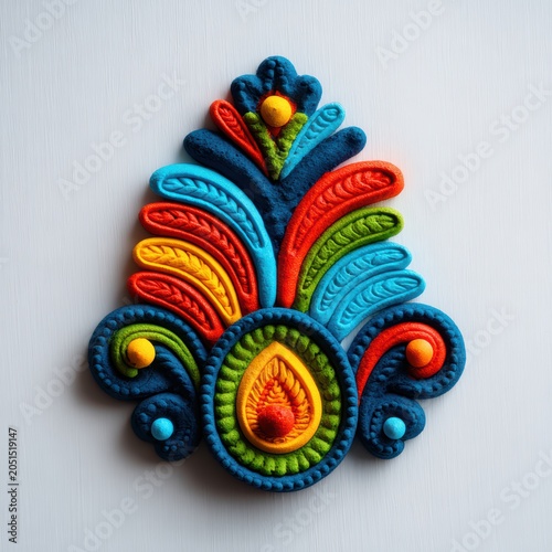 Colorful Floral Design, Handcrafted Art
