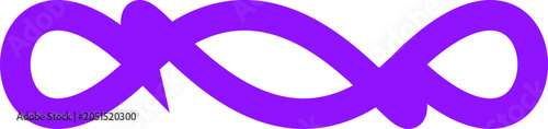 Quadro su tela Vibrant purple abstract infinity symbol with thick flowing lines representing et