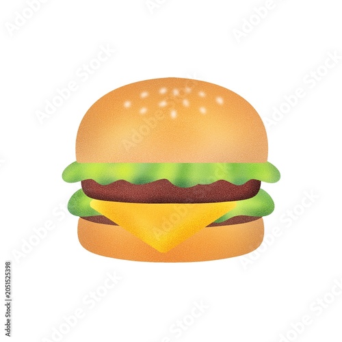 hamburger on white background