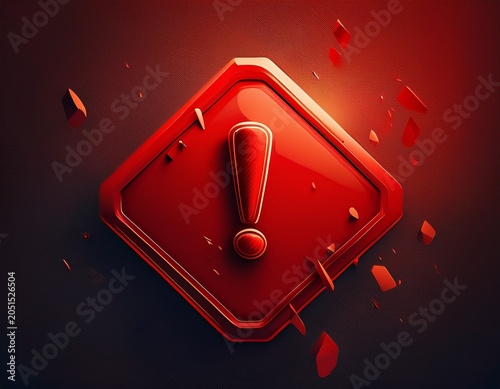 red exclamation danger sign for warning messages suitable for safetythemed designs hazard alerts caution symbols in presentations posters and websites