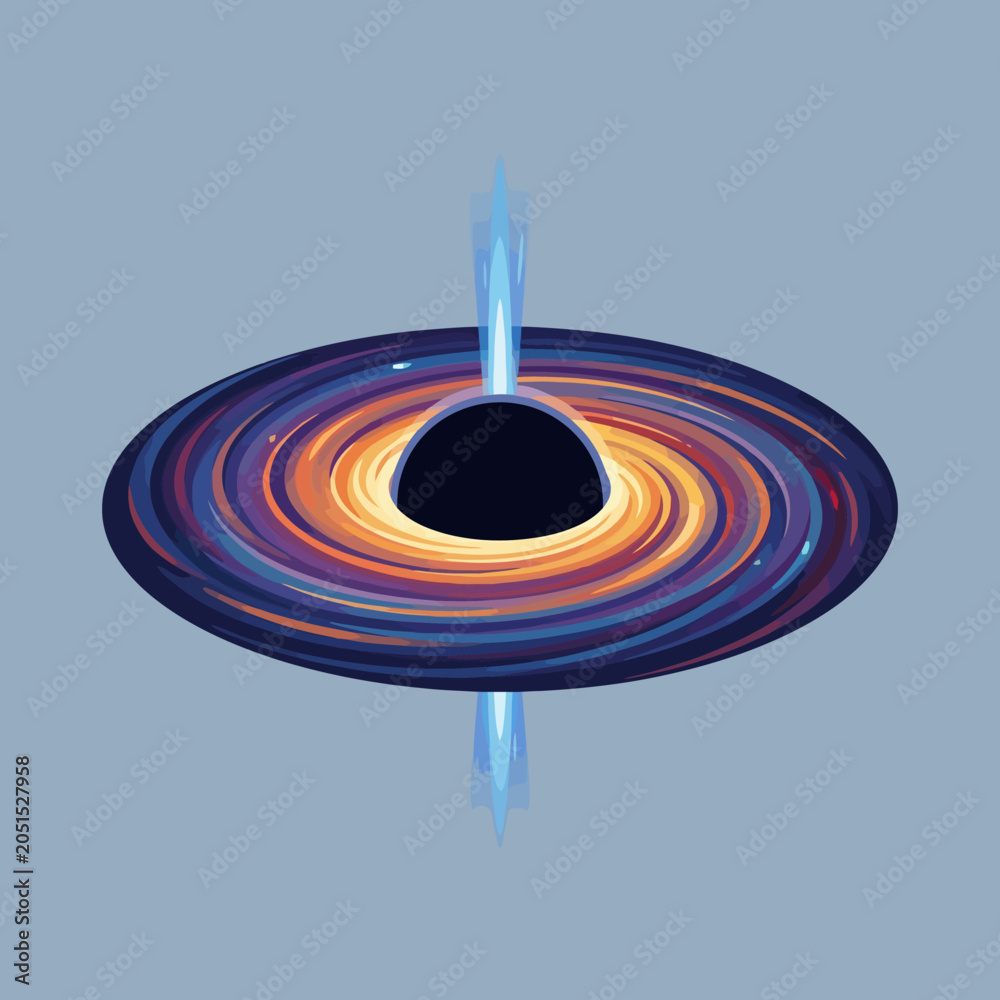 Obraz premium A glowing cosmic singularity with a bright rotating accretion disk