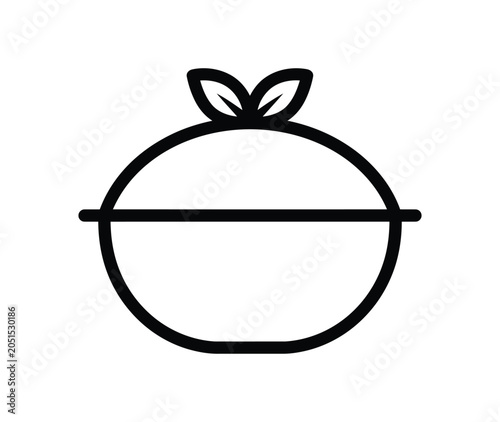 Fruit vector icon minimalist apple shape outline design