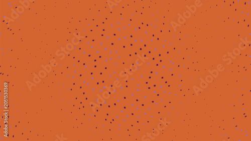 Bild auf Leinwand Abstract background featuring scattered purple diamond shapes on orange surface