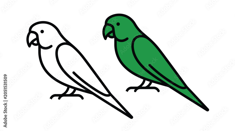 Fototapeta premium Parrot vector icon silhouette minimalist avian outline