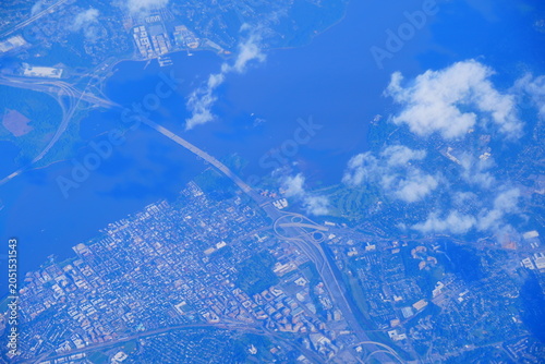 Occoquan Bay and the Potomac River along the border of Virginia and Maryland.