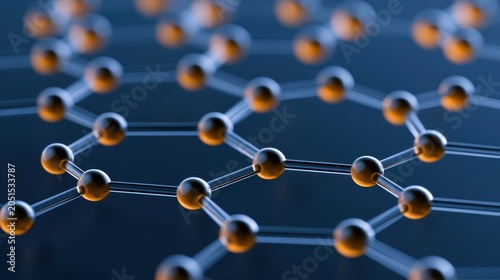 Graphene atomic structure close up