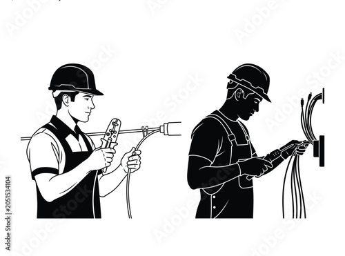 Network Installation Technician Vector
