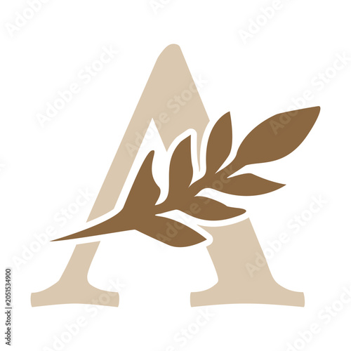 Letter A Wheat Plant Icon