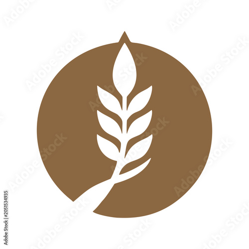 Minimal Wheat Plant Icon Design