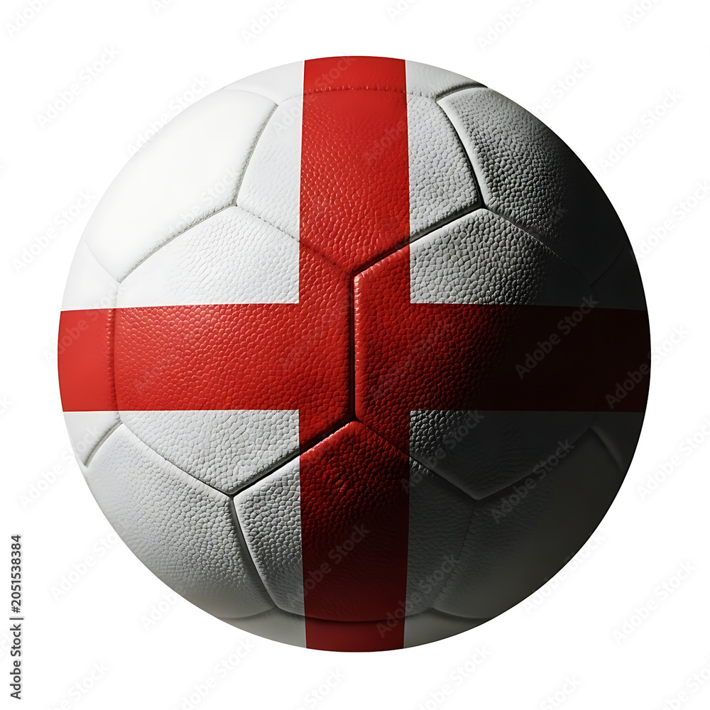 Fototapeta premium A soccer ball with the England flag on a transparent background