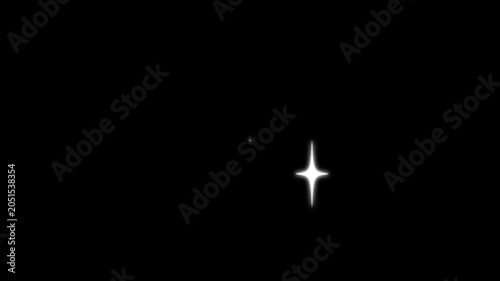Glitter sparkle animated,stars blinking cartoon doodle animation, Sparkling twinkle stars, glowing twinkle star  transparent alpha,4K animation, black screen background.