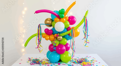 Fotografija Colorful balloons twisted into animal shape.