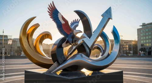 Quadro su tela Large Metal Sculpture of a Bird.