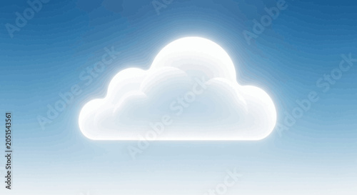 Quadro su tela Single white puffy cloud formation.