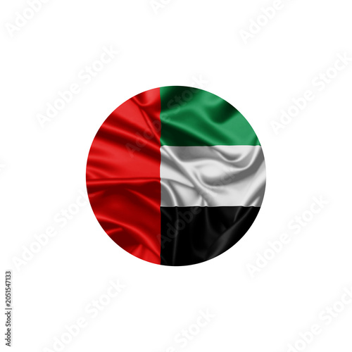 UAE Flag in Circular Design with Fabric Fold Texture