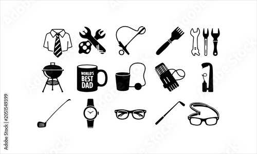 Happy fathers day white background. black and white design.