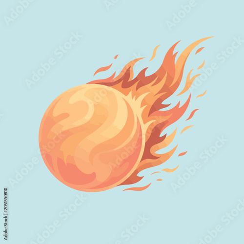 Φωτογραφία A bright orange sphere is moving quickly through the air