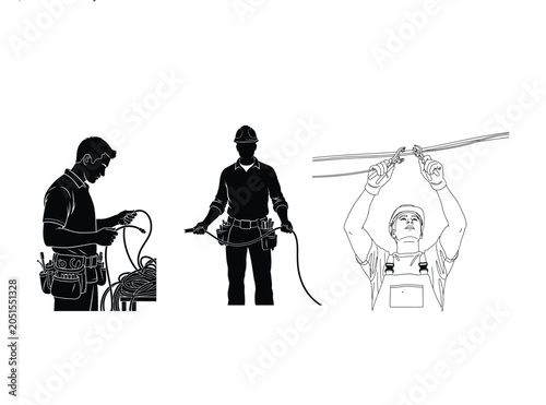 Internet Cable Lineman Service Art

