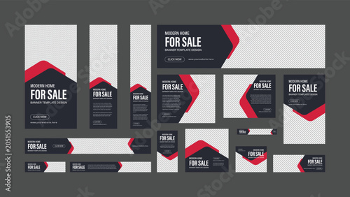 Bild auf Leinwand Real Estate web banner design Bundle Set Layout