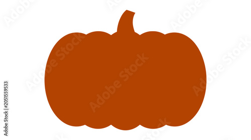 A simple, stylized, orange pumpkin silhouette on a white background, perfect for autumn themes