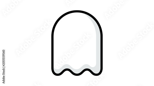 Playful Ghost Character Icon, Simple Spooky Spirit Symbol Vector Art, Minimalist Halloween Decoration Illustration for Festive Seasonal Designs