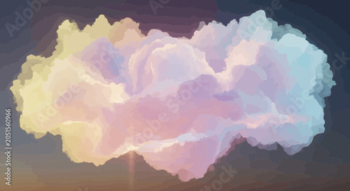 Foto Soft white puffy cloud formation.