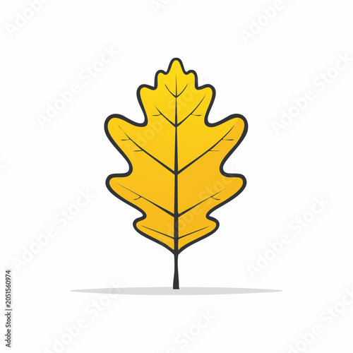Stylized Yellow Oak Leaf Icon