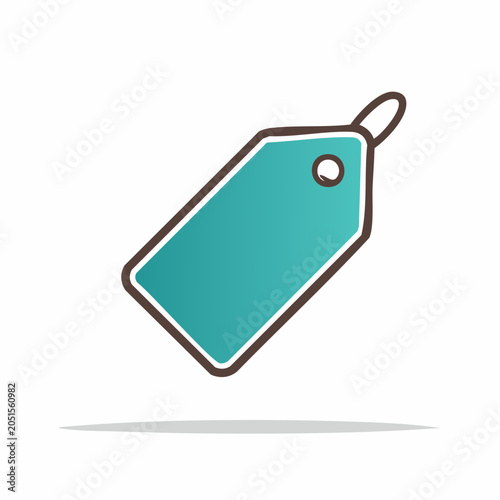 Turquoise Price Tag Icon