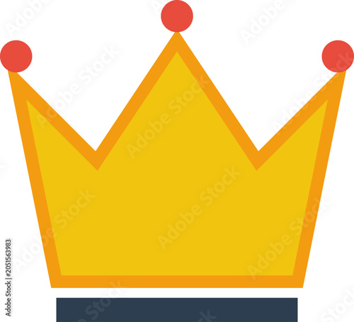 Gold crown with red gems and dark base symbolizing leadership success and premium quality illustration