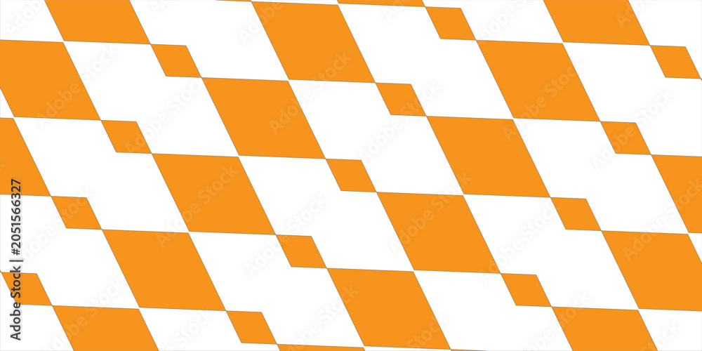 Obraz premium Orange and white geometric diamond seamless pattern vector background.