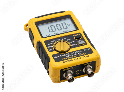 Professional Tone Generator Signal Tester with Digital Readout Isolated on Transparent Background – Handheld Network Diagnostic Tool PNG