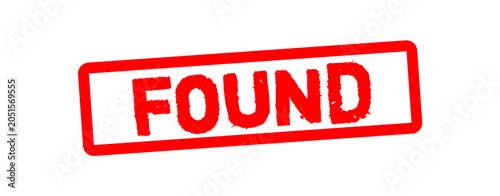 Found Grunge Rubber Stamp Vector Illustration – Found Label, Located Status Badge, Discovery Mark, Distressed Red Rubber Stamp Isolated on Transparent Background