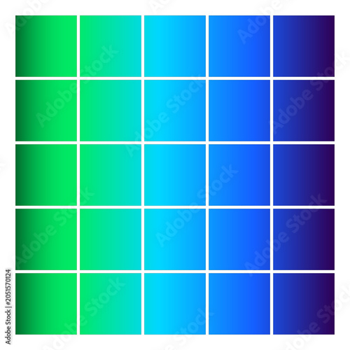 A colorful rectangular gradient pattern featuring green and blue hues on a white background, ideal for design inspiration and decorative purposes in a modern silhouette style