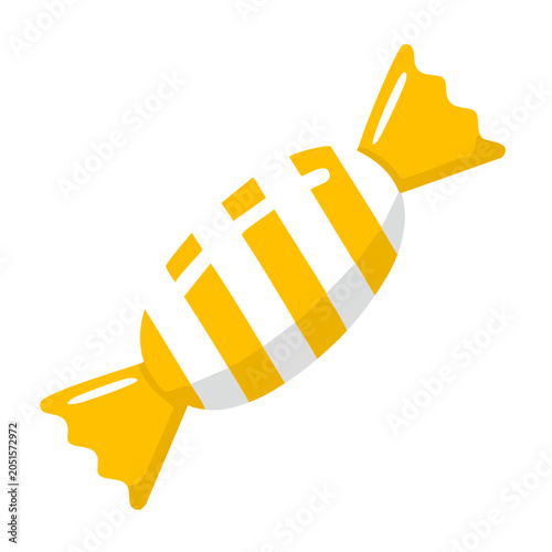Yellow and white striped candy icon