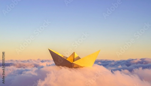 paper boat on the sea