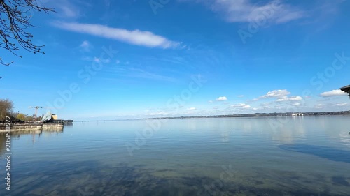 Peaceful Lake Constance Waterfront in Bregenz, Austria on a Sunny Day