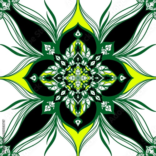 Illustration of bandana and scarf pattern design, unique abstract pattern with bright colors, my own work not ai generate