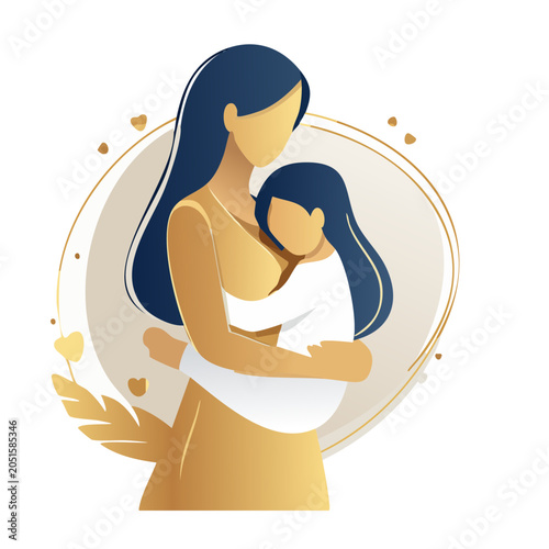 Mother hugging her child in a warm, loving embrace