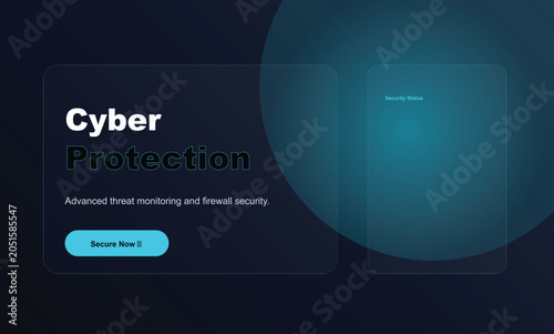Cyber security protection shield with digital network background