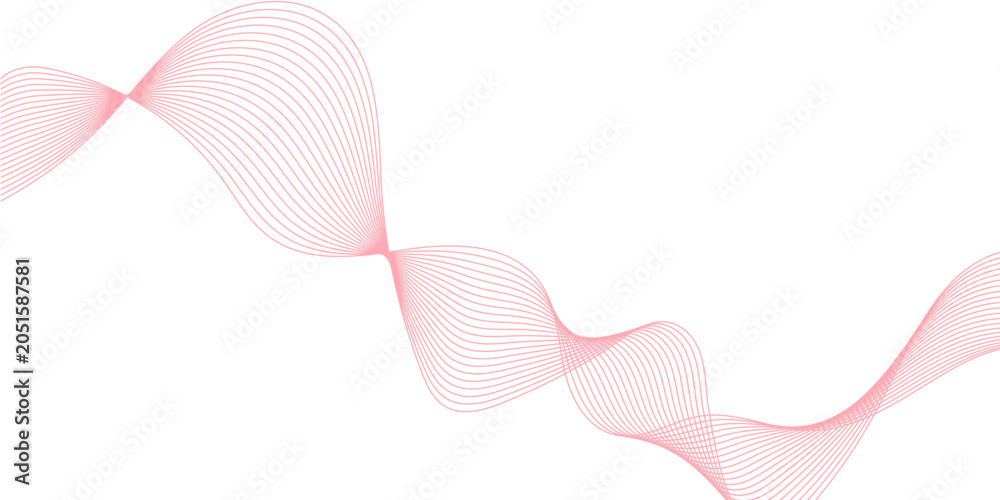 Fototapeta premium Elegant Soft Pink Gradient Flowing Wave Line Abstract Vector Background with Smooth Curves on White