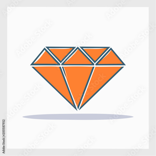 Stylized Orange Diamond Icon