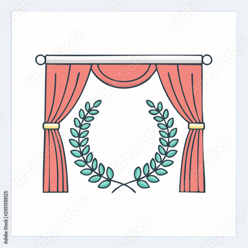 Theater Stage with Laurel Wreath