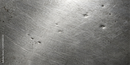 Εκτύπωση καμβά Scratched Stainless Steel Texture Vector Background with Subtle Dents Worn Metal