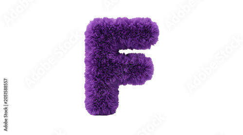 Fluffy Purple Glove Hand Gesture Isolated on White Background Minimalist Design