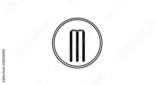 Foto Cricket wickets and bails black silhouette stumps