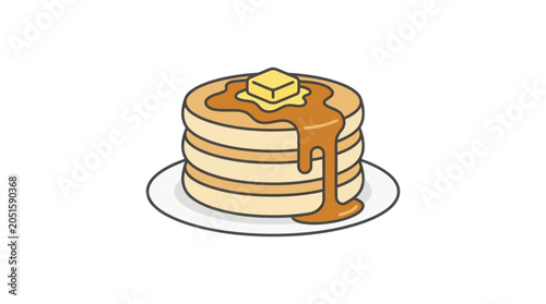 Bilde på lerret Stack of pancakes on a plate with syrup.