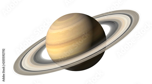 Saturn Planet with Ring System in Space