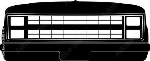 Canvastavla 81-88 truck grill silhouette