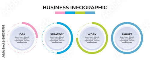 Foto Business Info Graphic Design Template Vector With Icons And 4 Options Or Steps